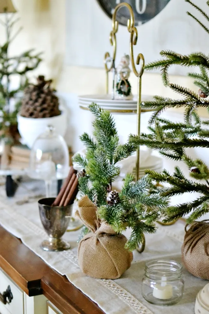 Winter Buffet Table in the Dining Room