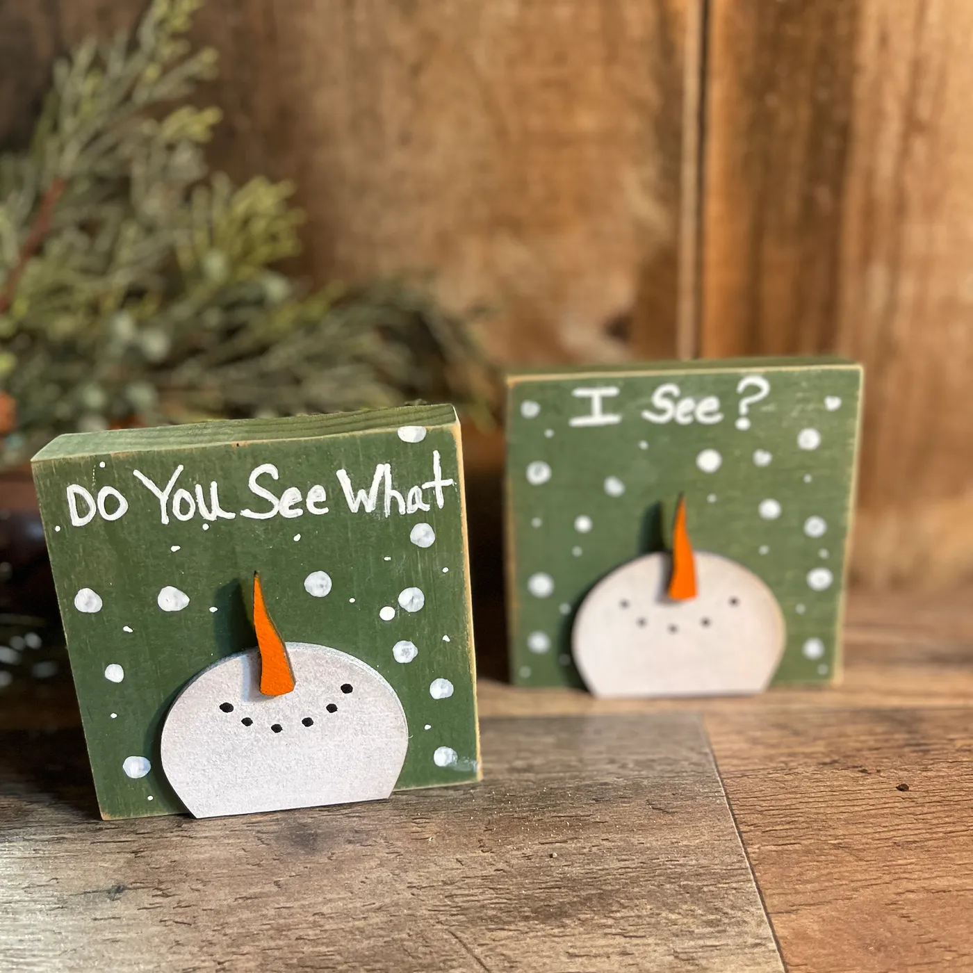 Winter Snowman Wood Block Signs | Holiday Shelf Decor | Farmhouse Chri –  Dirt Road Barns