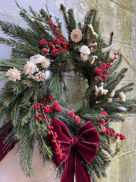 Winter Wonderland Dried Flower Christmas Wreath - Wildly Native Flower Farm