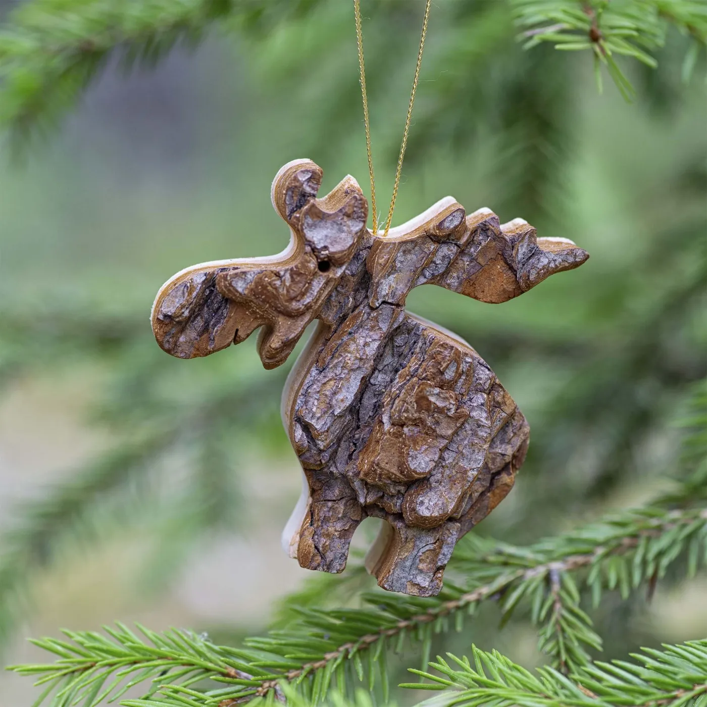 Wood Christmas Tree Ornament (Moose) - Forest Decor
