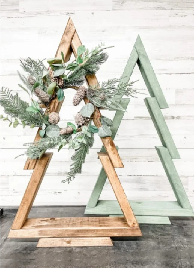 Wood Christmas Tree Outdoor 2x4 Christmas Tree Porch Sign