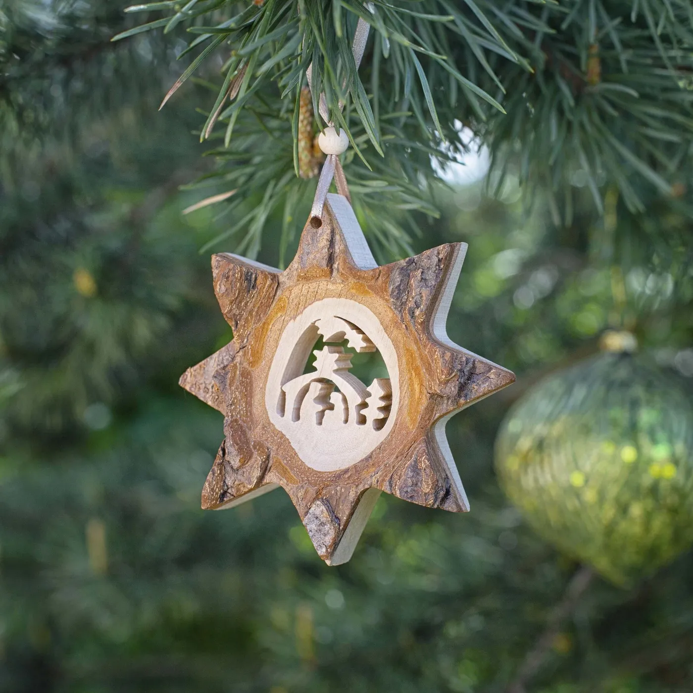 Wood Nativity Ornaments Wood Christmas Tree Ornament (Nativity Scene)  Forest Decor