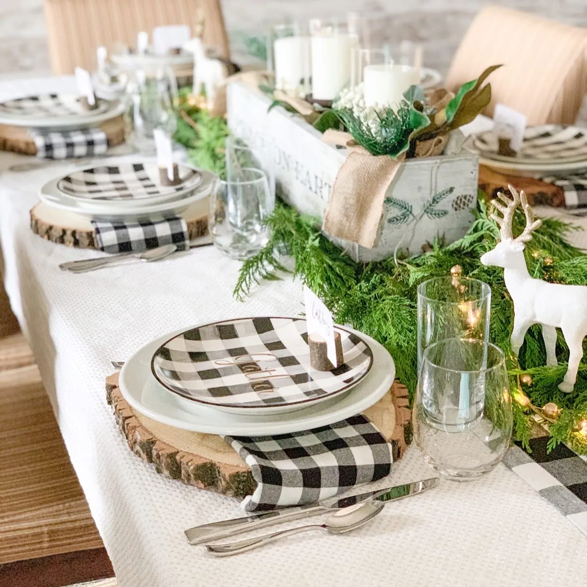 Woodland Christmas Table 2026 Setting Rustic Decorations With Buffalo  Discount Check