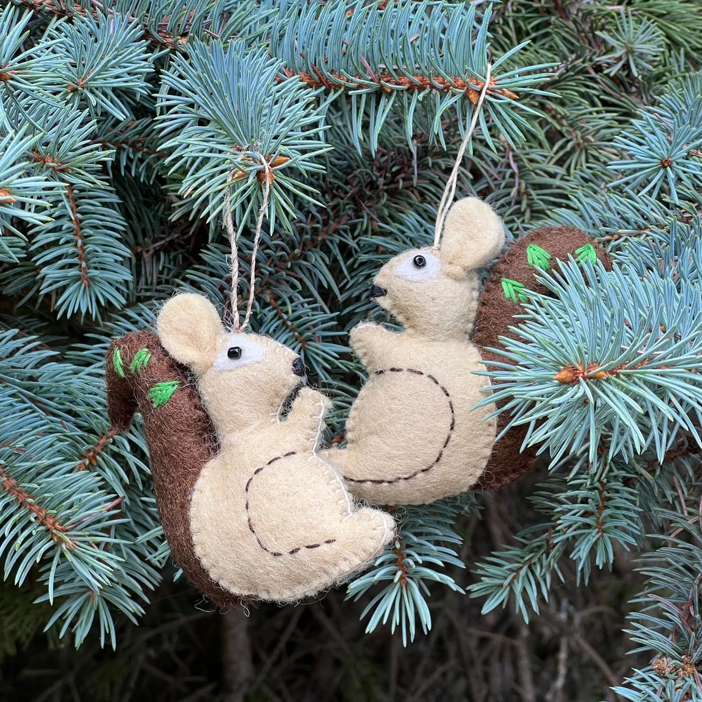 Woodland Felted Wool Ornaments Handmade Felt Fox Ornament Wool Christmas  Tree Decoration – Karmanepalcrafts