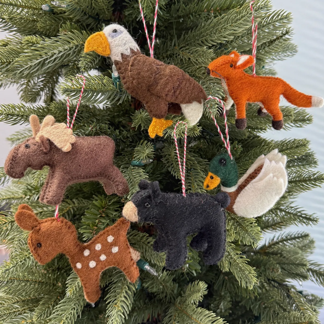 Woodland Felted Wool Ornaments Handmade Felt Fox Ornament Wool Christmas  Tree Decoration – Karmanepalcrafts