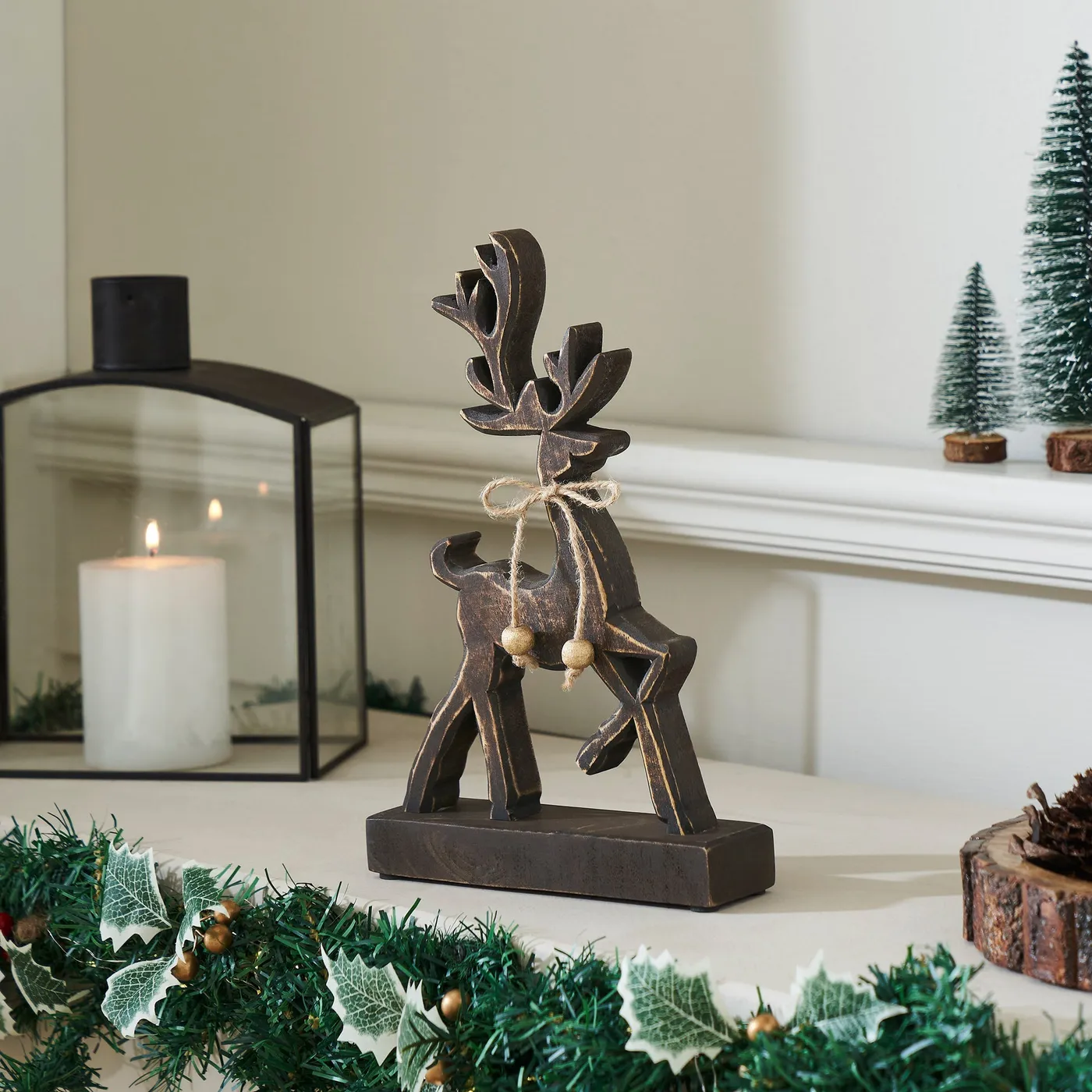 Woodland Winter Dark Wooden Reindeer – VHC Brands Home Decor